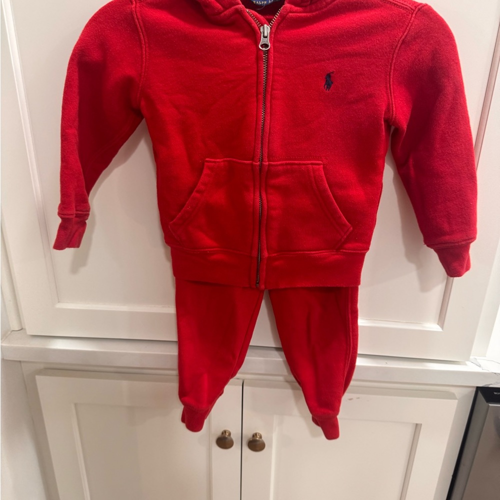 Polo  Ralph Lauren joggers sweatpants and full zip hooded sweatshirt set 3T